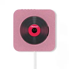 DANWEILE - Reproductor de CD de montaje en pared Radio FM Bluetooth USB - Rosa