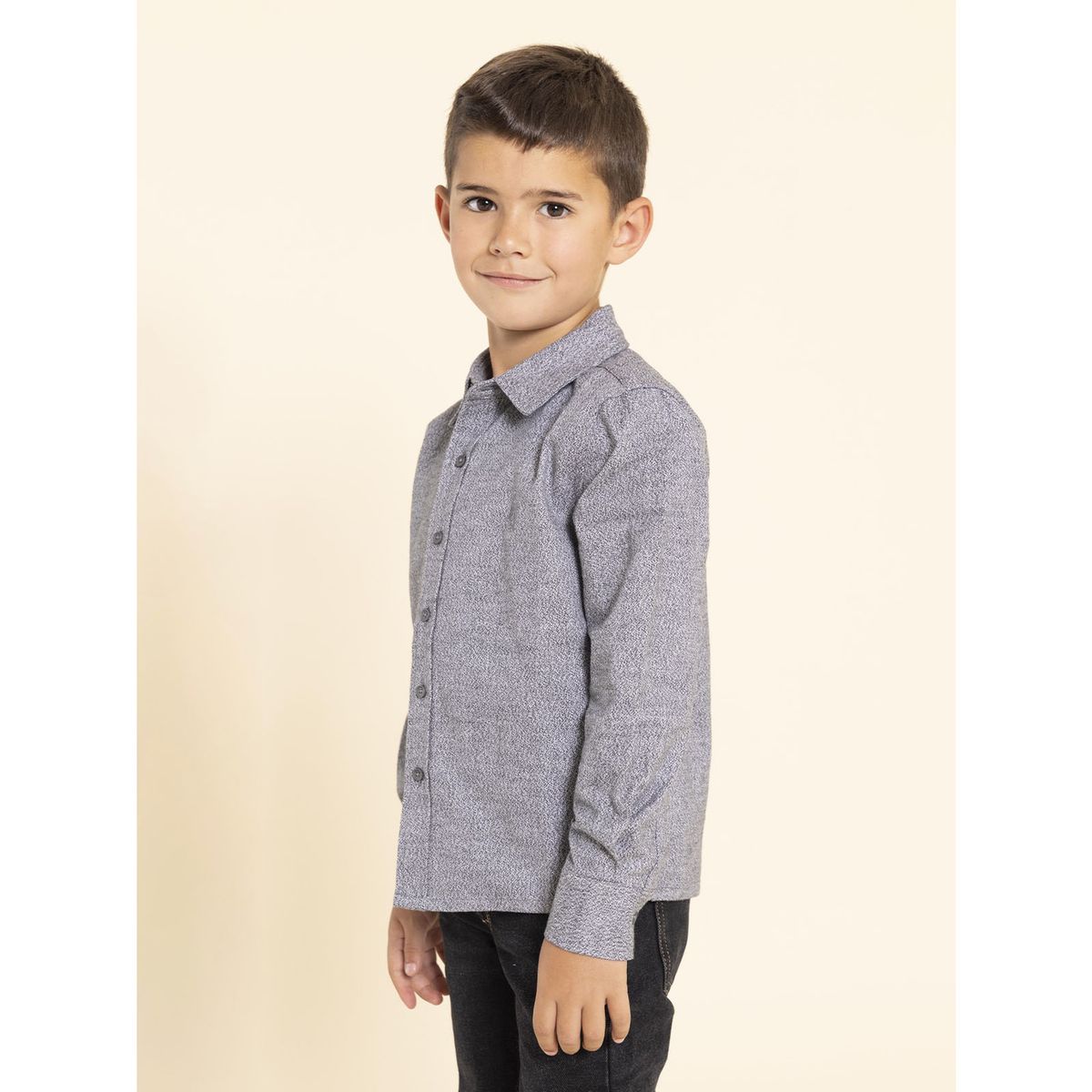 HUSH PUPPIES - Camisa Manga Larga Tim Niño Gris HUSH PUPPIES