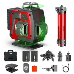 AIZO - Nivel Láser Autonivelante de 360° 16 Líneas Verdes con Trípode
