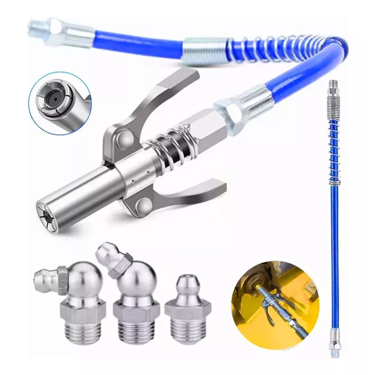 GENERICO - Boquilla Engrasadora Manual Herramientas Con Mangueras