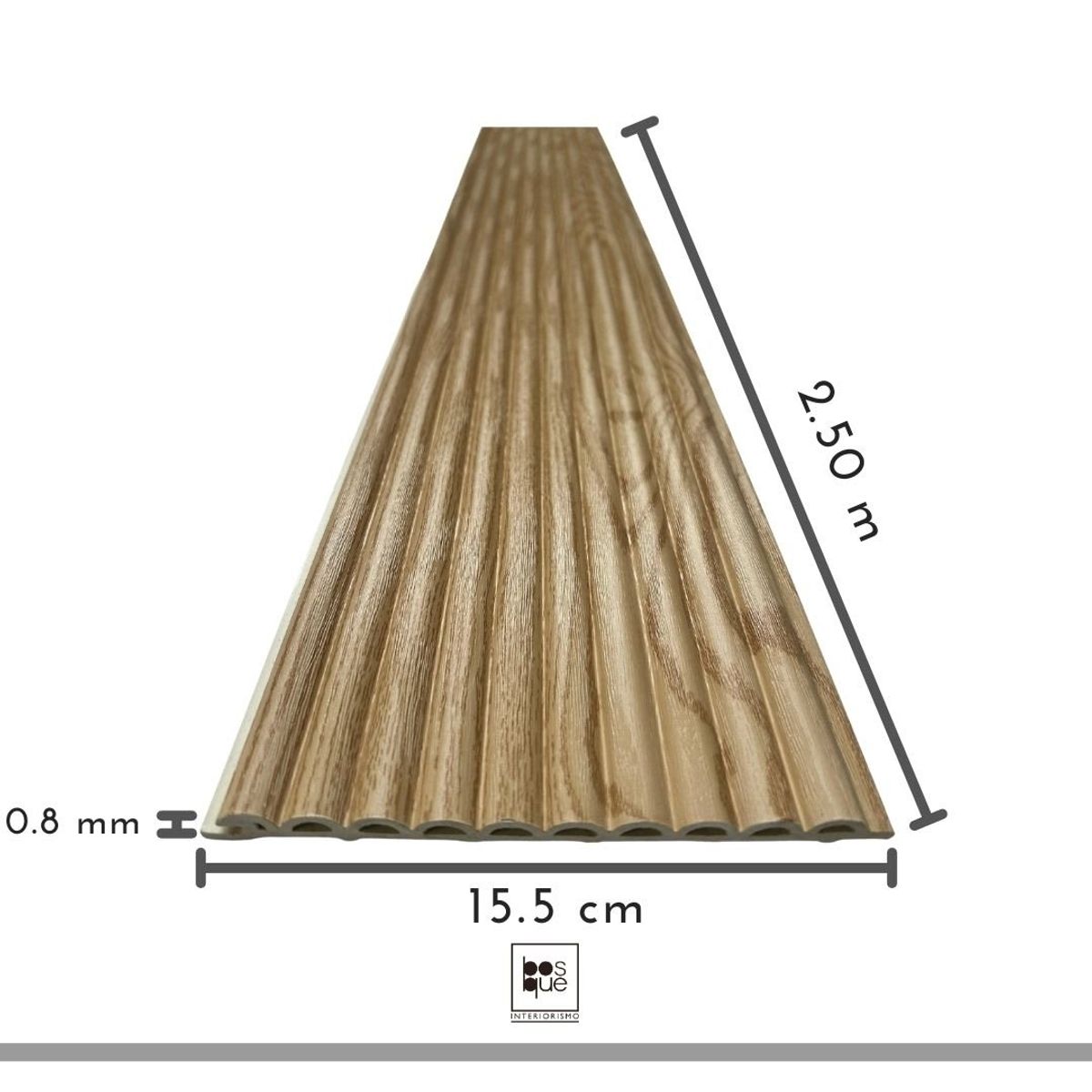 CASAS DEL BOSQUE - Revestimiento Pvc Ondulado Color Café Madera - Bosque Interiorismo