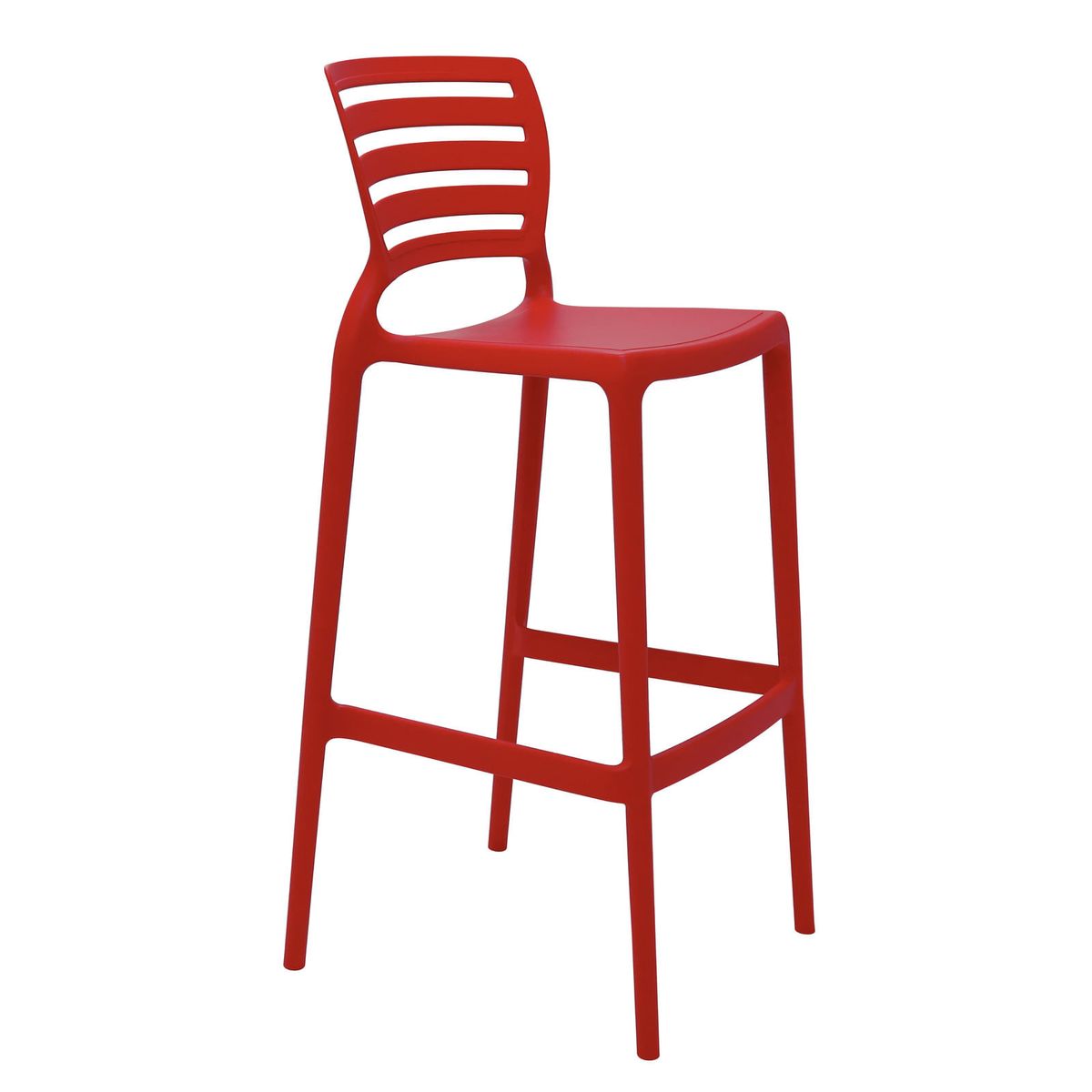 TRAMONTINA - Silla Tramontina Sofia Alta Bar en Polipropileno y Fibra de Vidrio Rojo