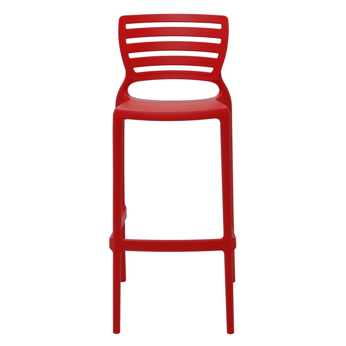 TRAMONTINA - Silla Tramontina Sofia Alta Bar en Polipropileno y Fibra de Vidrio Rojo