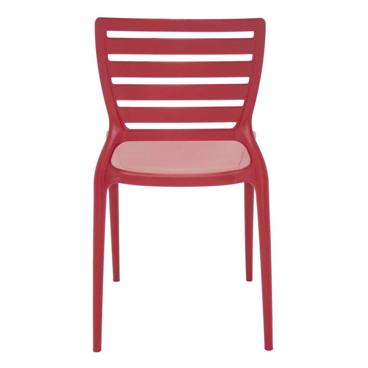 TRAMONTINA - Silla Tramontina Sofia en Polipropileno y Fibra de Vidrio Rojo con Respaldo Horizontal