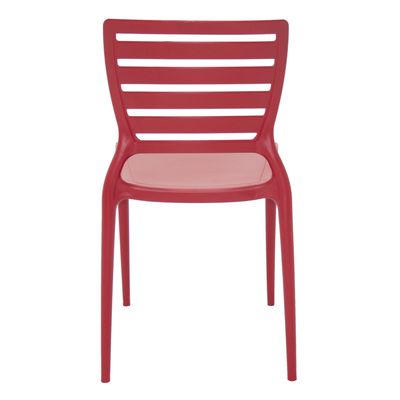 Imagen 2 del producto Silla Sofia en Polipropileno y Fibra de Vidrio Rojo con Respaldo Horizontal.