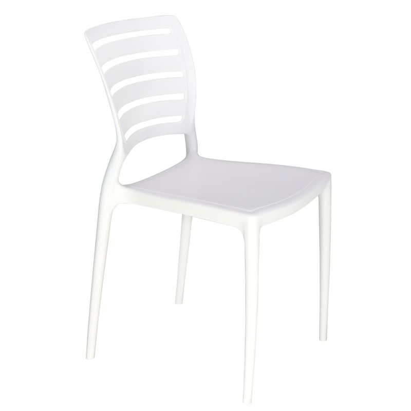 TRAMONTINA - Silla Tramontina Sofia en Polipropileno y Fibra de Vidrio Blanco con Respaldo Horizontal