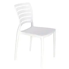 TRAMONTINA - Silla Sofia en Polipropileno y Fibra de Vidrio Blanco con Respaldo Horizontal