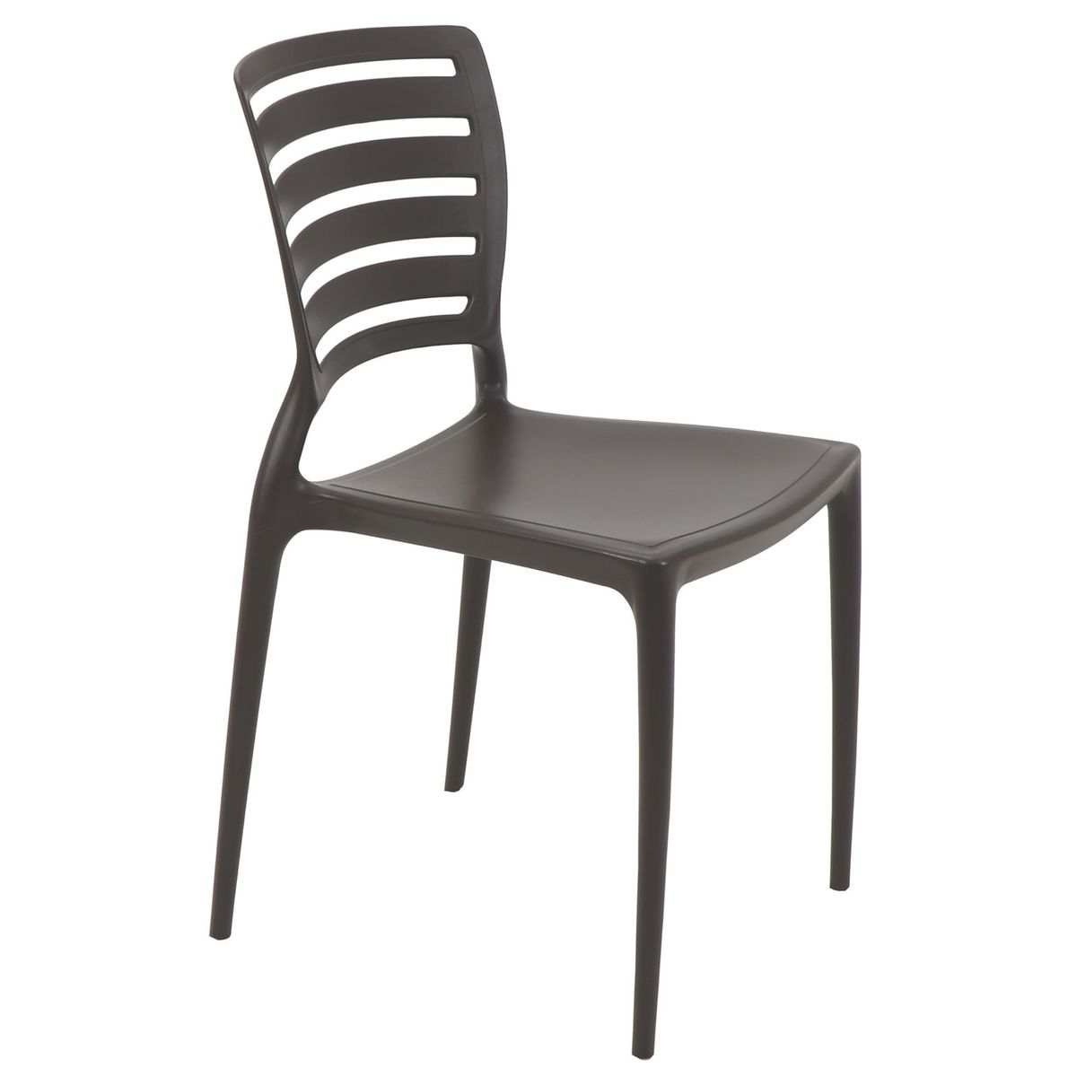 TRAMONTINA - Silla Tramontina Sofia en Polipropileno y Fibra de Vidrio Marrón con Respaldo Horizontal