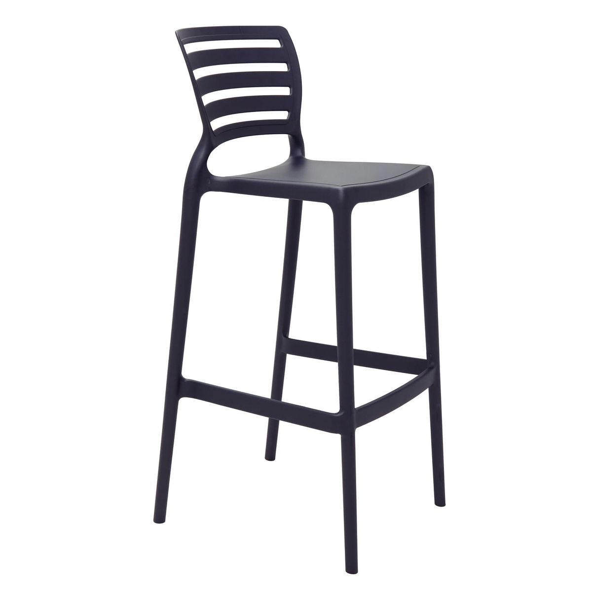 TRAMONTINA - Silla Tramontina Sofia Alta Bar en Polipropileno y Fibra de Vidrio Grafito