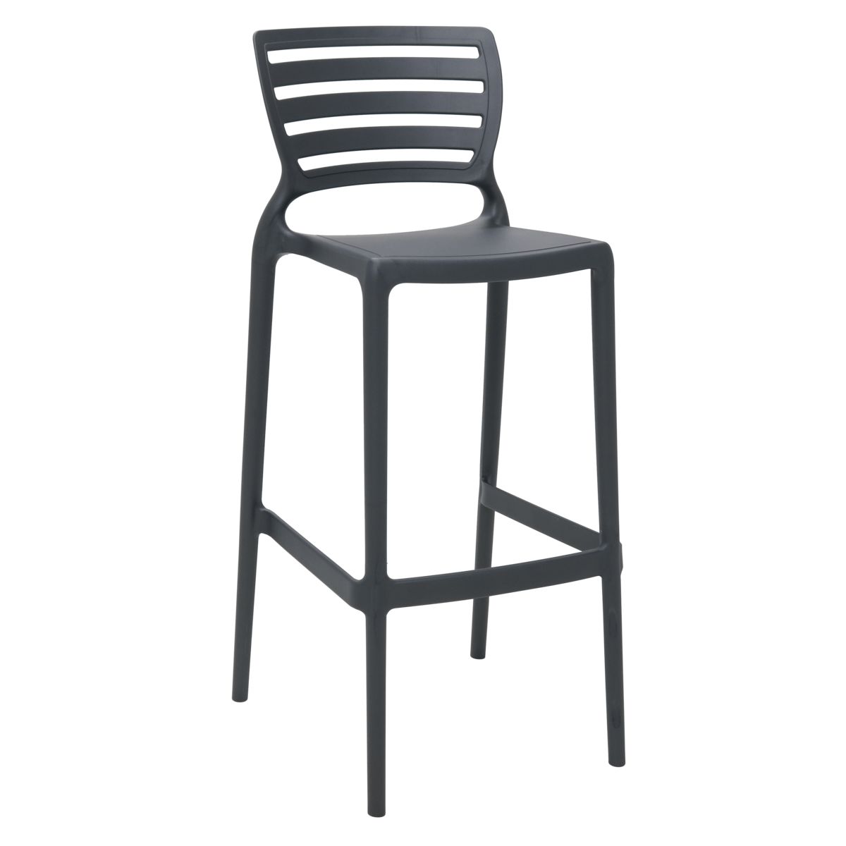 TRAMONTINA - Silla Tramontina Sofia Alta Bar en Polipropileno y Fibra de Vidrio Grafito