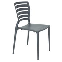 Silla Sofia en Polipropileno y Fibra de Vidrio Grafito con Respaldo Horizontal