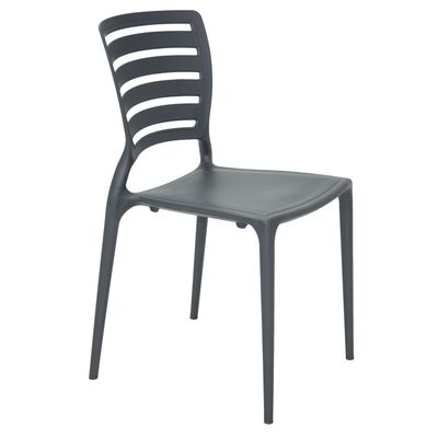 Imagen 2 del producto Silla Sofia en Polipropileno y Fibra de Vidrio Grafito con Respaldo Horizontal