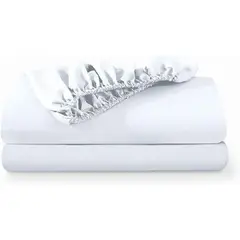 AZ AURAZEUS - Sabanas Bajera 1,5 Plazas Blanca Ultra Suave Hilos Aura Zeus