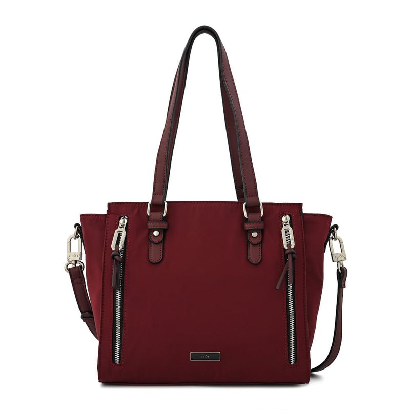 ZIOL - Cartera dos asas tres divisiones grande penny burdeo