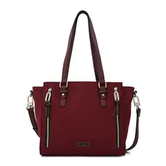 ZIOL - Cartera dos asas tres divisiones grande penny burdeo