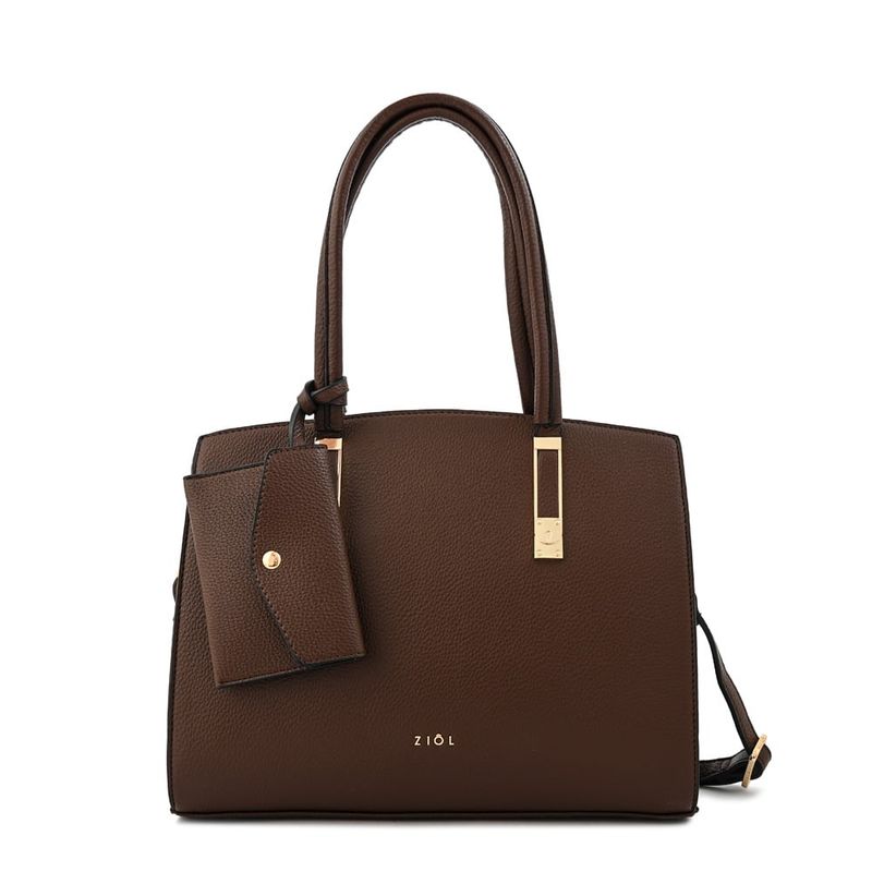 ZIOL - Cartera dos asas grande yanina café oscuro