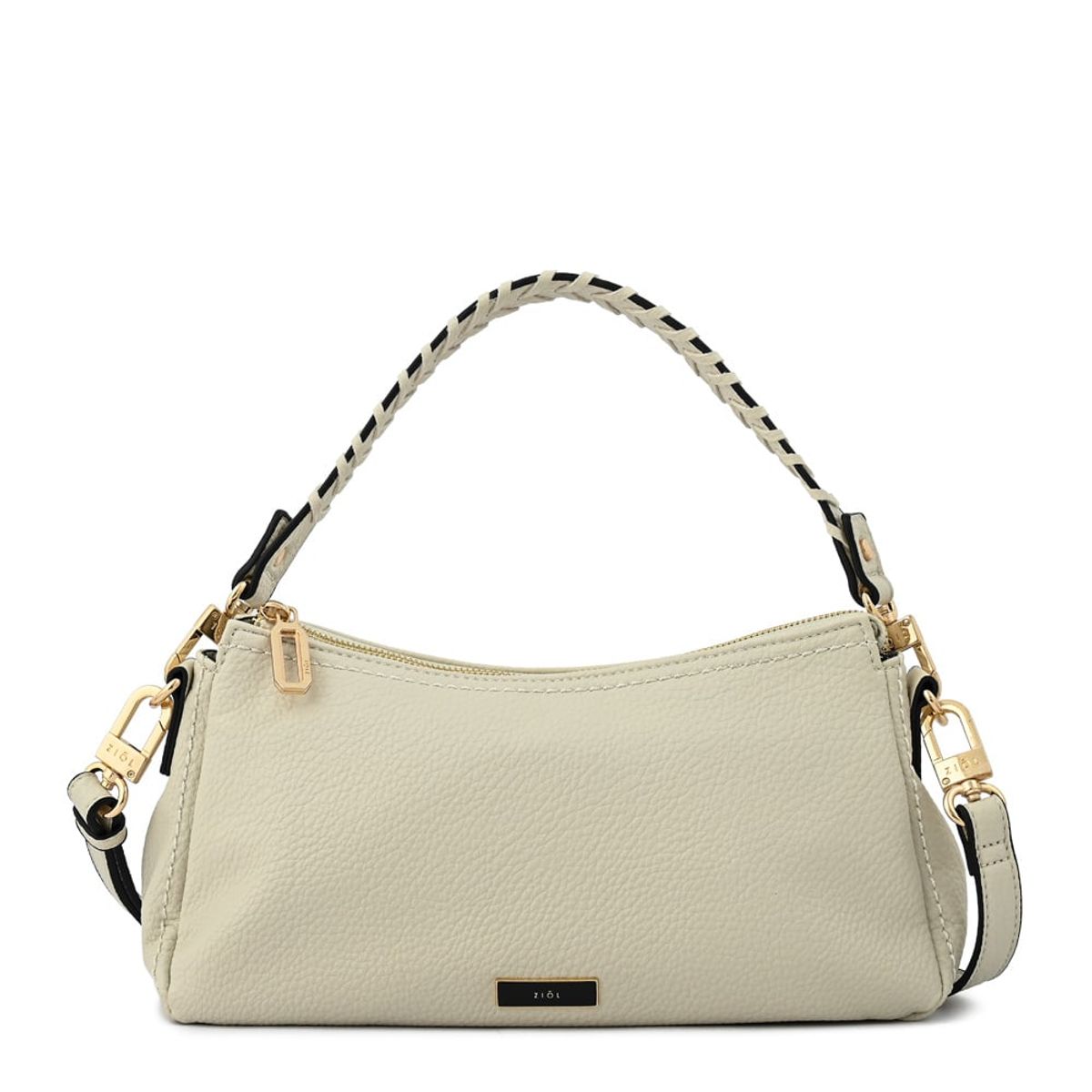 ZIOL - Cartera bandolera rosita mediana blanco crudo