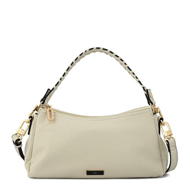 ZIOL - Cartera bandolera mediana rosita blanco crudo