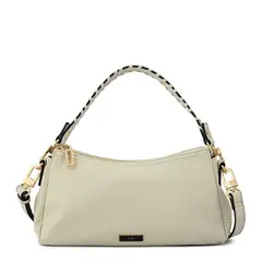 ZIOL - Cartera bandolera mediana rosita blanco crudo