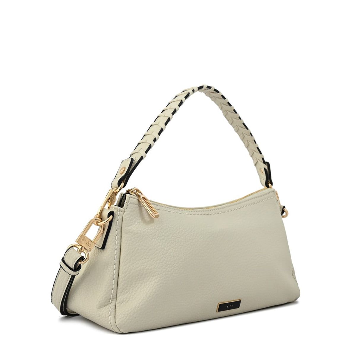 ZIOL - Cartera bandolera rosita mediana blanco crudo