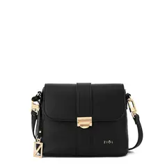 ZIOL - Cartera bandolera con tapa creta mediana negro
