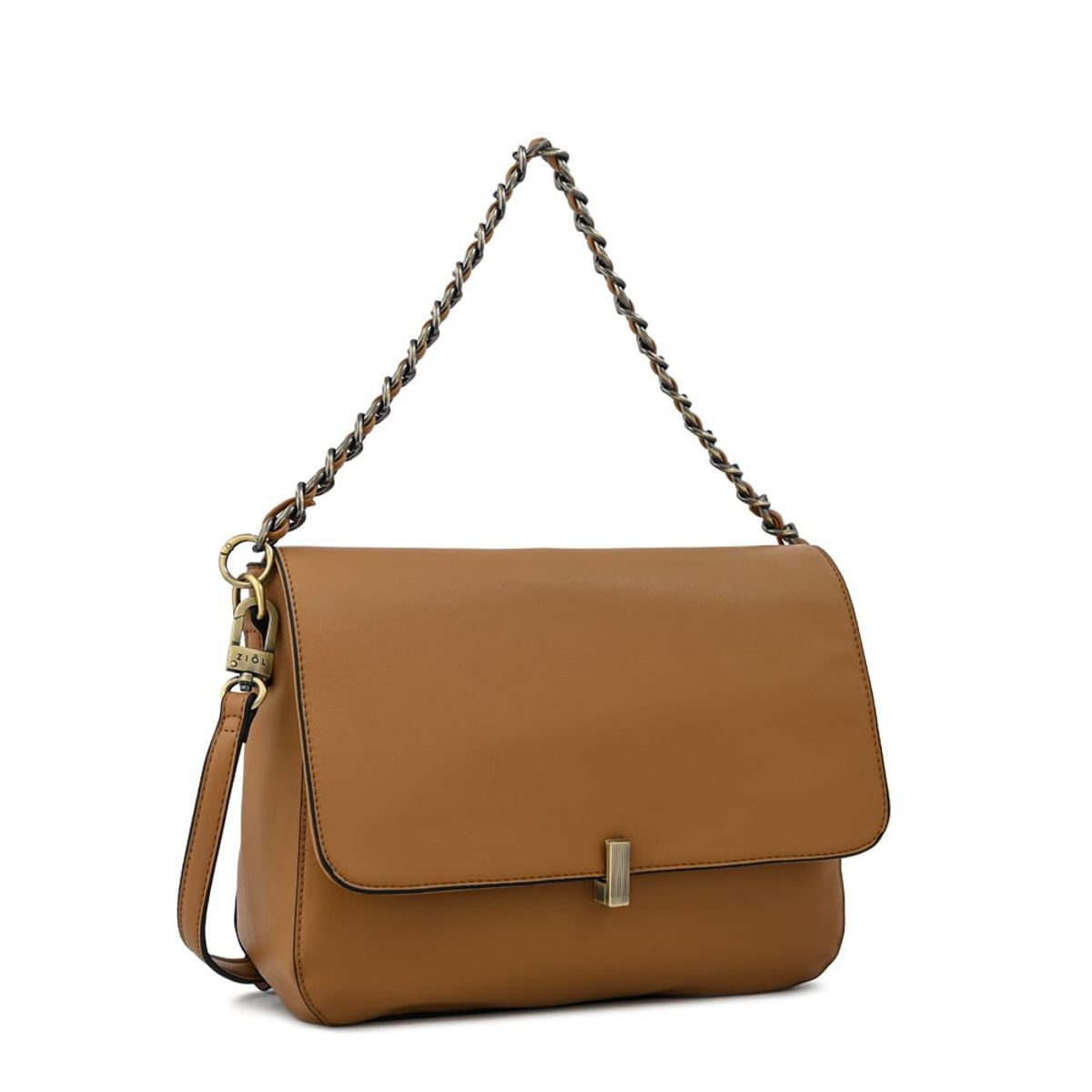 ZIOL - Cartera bandolera con tapa doris mediana beige