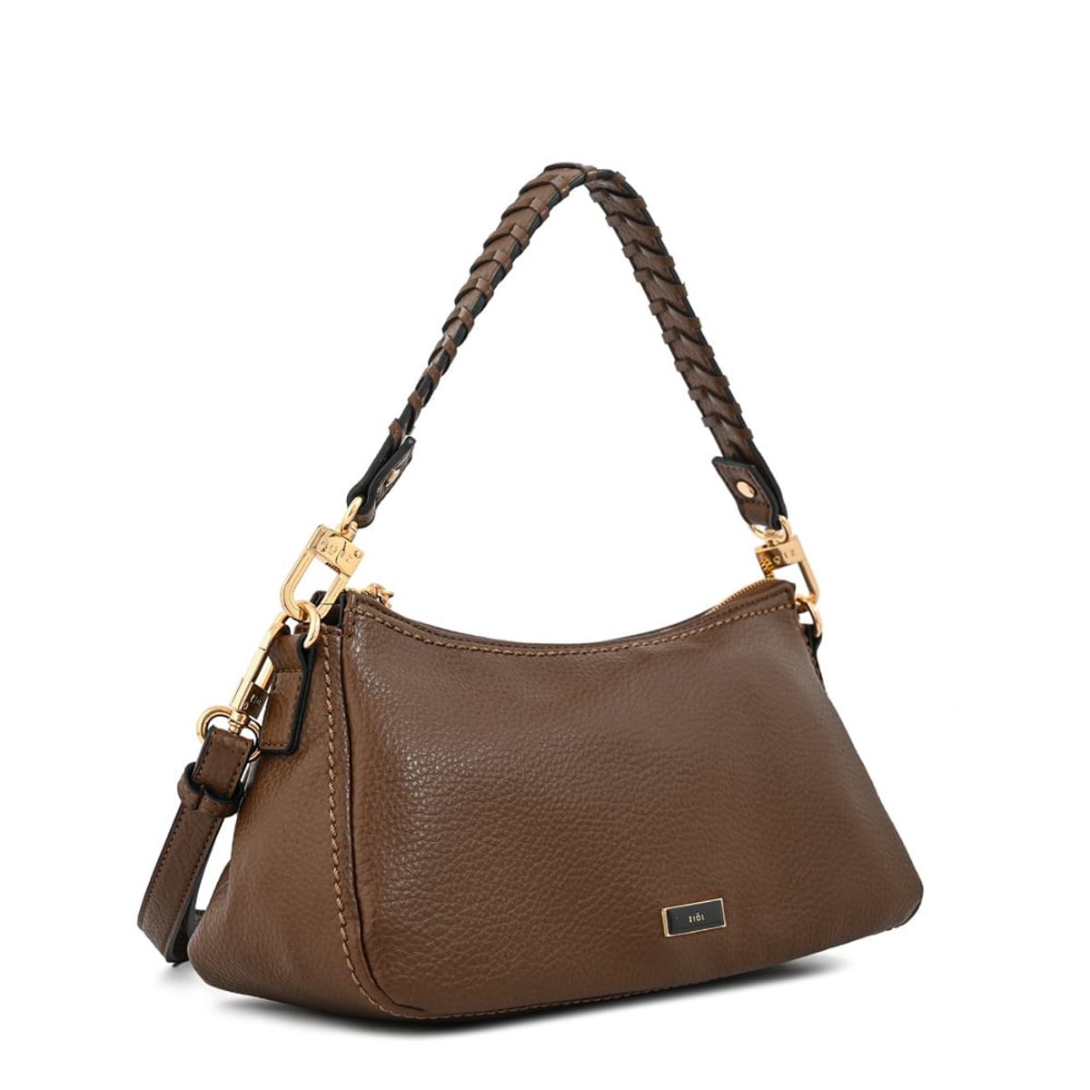 ZIOL - Cartera bandolera mediana rosita café oscuro