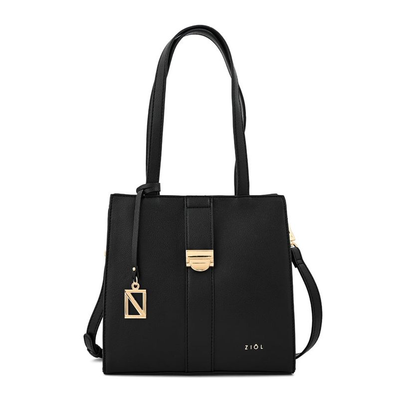 ZIOL - Cartera dos asas mediana creta negro