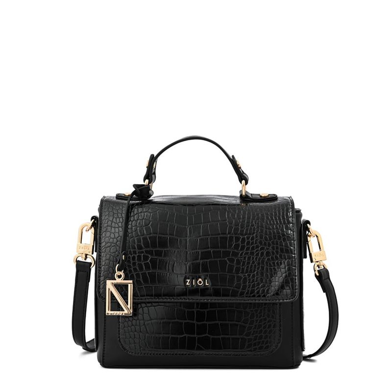 ZIOL - Cartera bandolera con tapa mediana ariana negro