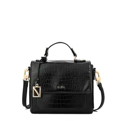 ZIOL - Cartera bandolera con tapa mediana ariana negro