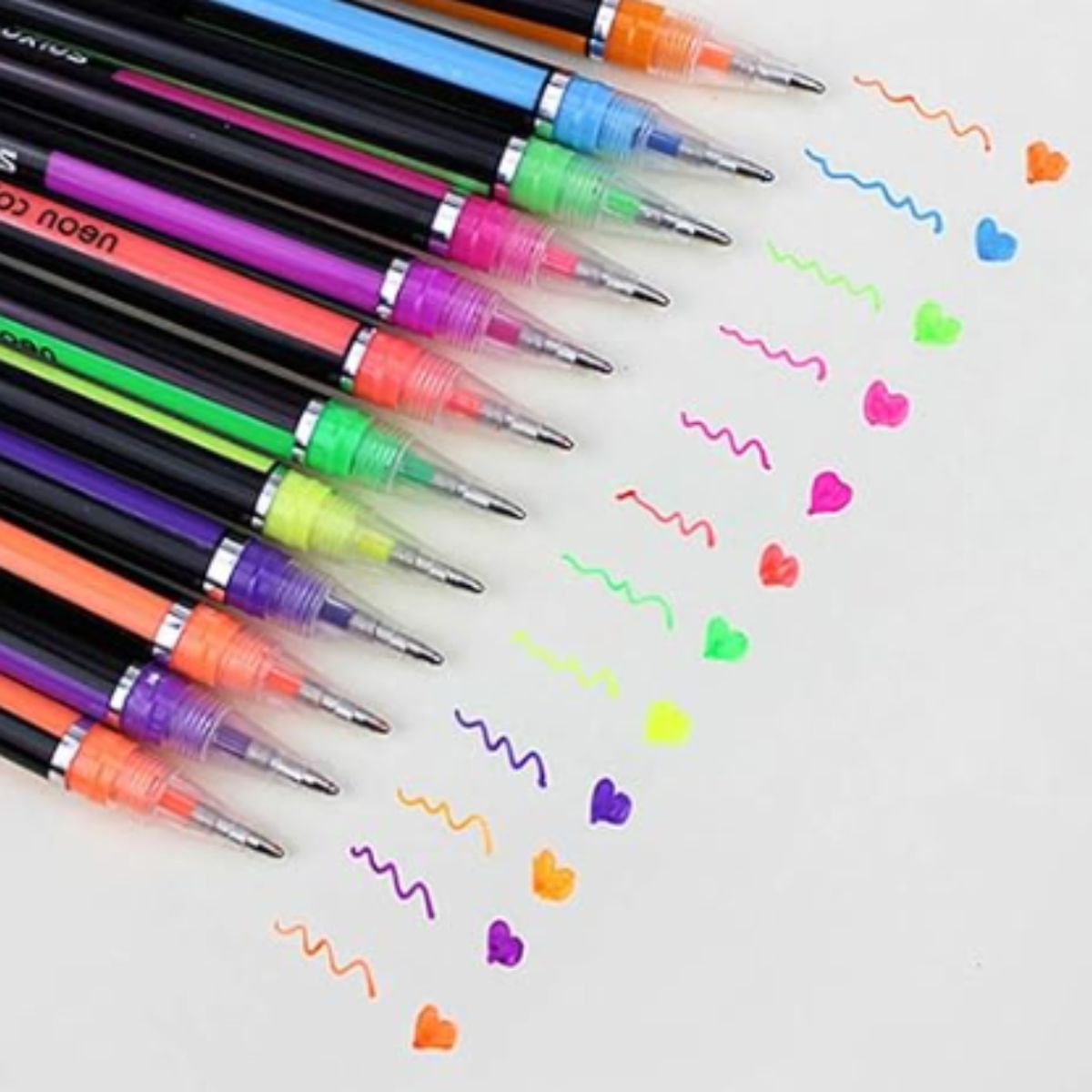 GENERICO - Lápices Tinta Gel Neón Set 12 Unidades 1,0 Mm