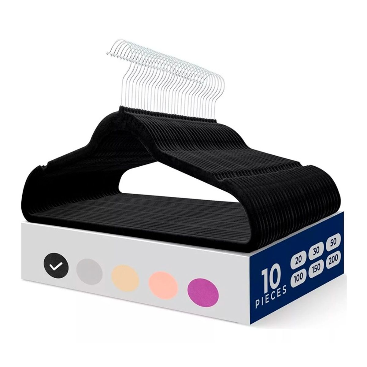 WAKESHOME - Colgadores Ropa Set 10pc Terciopelo Antideslizante