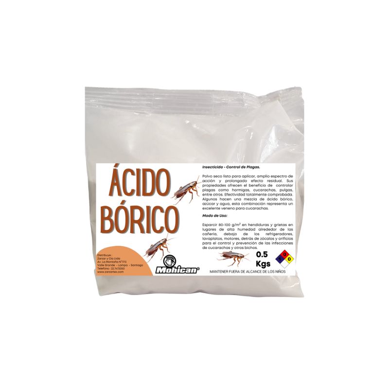 MOHICAN - Ácido bórico (mata cucarachas) Mohican bolsa 1/2 kg