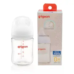 PIGEON - Mamadera Softouch Boca Ancha 160ml Vidrio - 0+ Meses