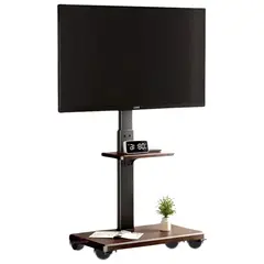 GENERICO - Rack Soporte Con Ruedas Stand De Tv Móvil 32 A 75 Negro