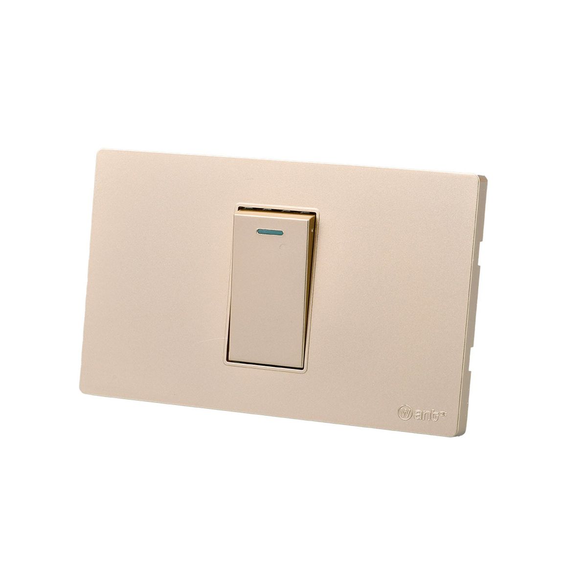 WANT - Pack 5 Interruptores Simple Metálico 924 16A - Dorado