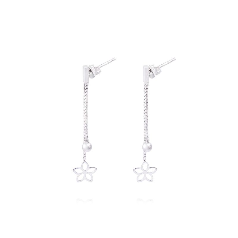 JB JOYAS BARON - Aros de Plata Esterlina 925 Colgante Flor y Esfera