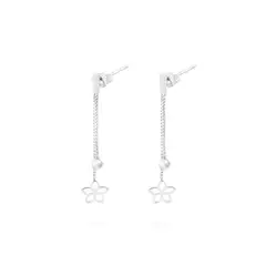 JB JOYAS BARON - Aros de Plata Esterlina 925 Colgante Flor y Esfera