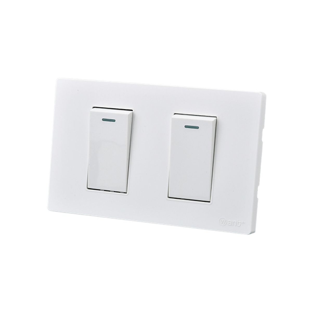 WANT - Pack 10 Interruptores Doble Metálico 924 16A - Blanco