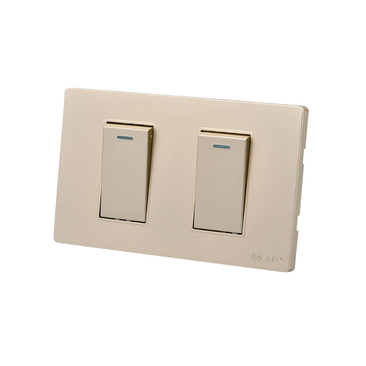 WANT - Pack 10 Interruptores Doble Metálico 924 16A - Dorado