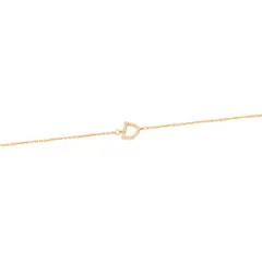 JB JOYAS BARON - Pulsera de Oro Amarillo 18kt Letras D con Diamantes 7Pts