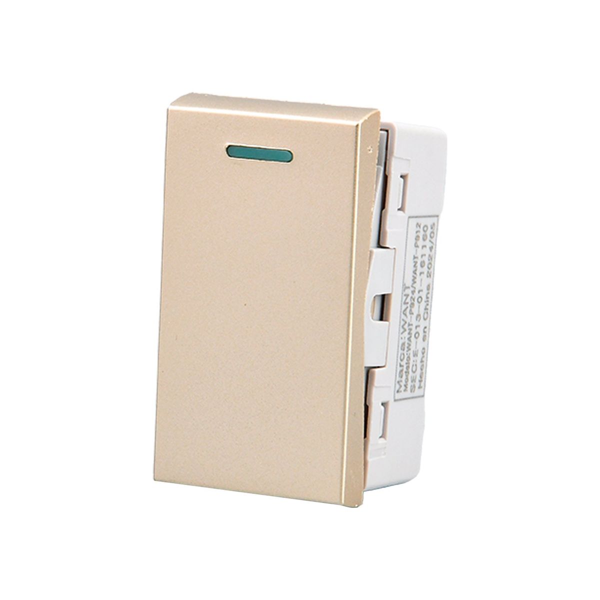 WANT - Pack 20 Módulo Interruptor Metálico 912 250V - Dorado