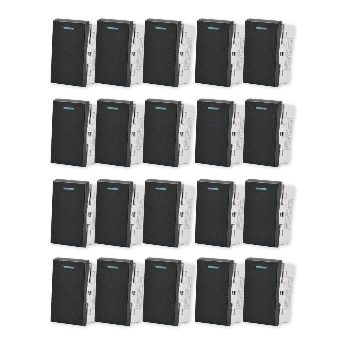 WANT - Pack 20 Módulo Interruptor Metálico 912 250V - Negro