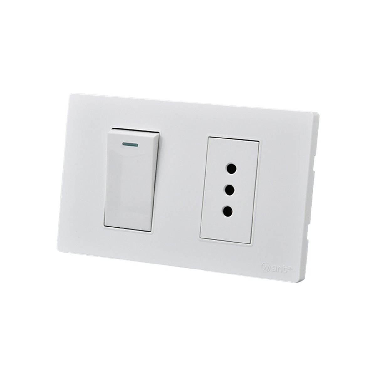 WANT - Pack 5 Interruptor 1 912 16A y Tomacorriente 1 10A - Blanco