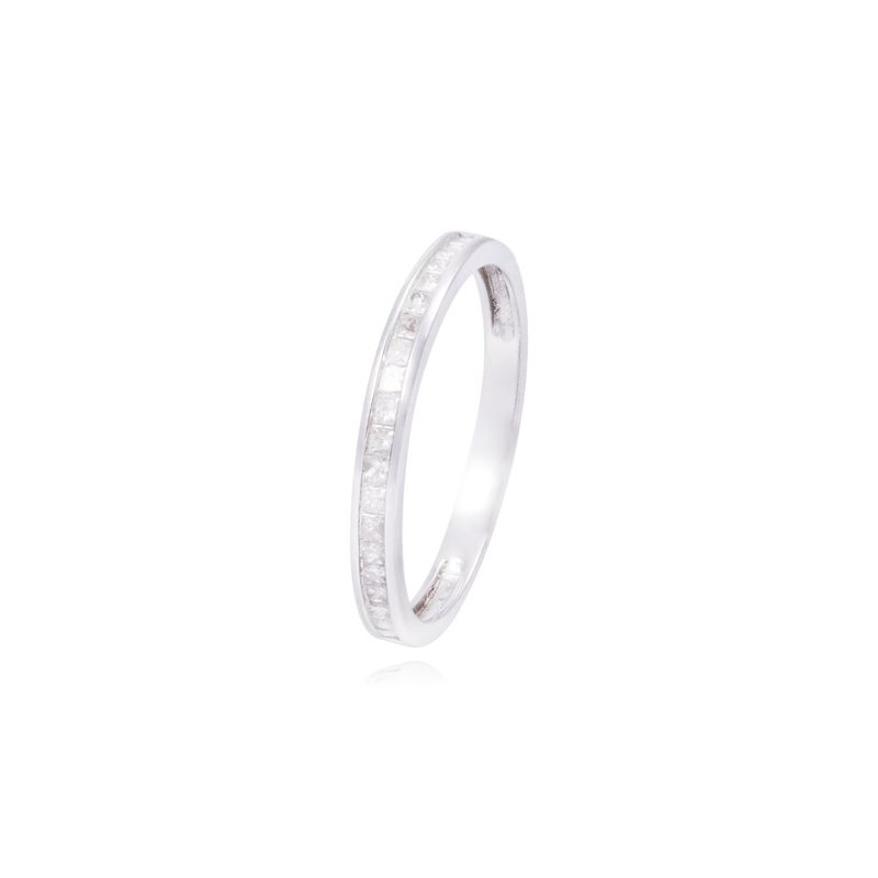 JB JOYAS BARON - Anillo Compromiso Oro Blanco 18kt Riel 10 Pts