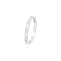 JB JOYAS BARON - Anillo Compromiso Oro Blanco 18kt Riel 10 Pts