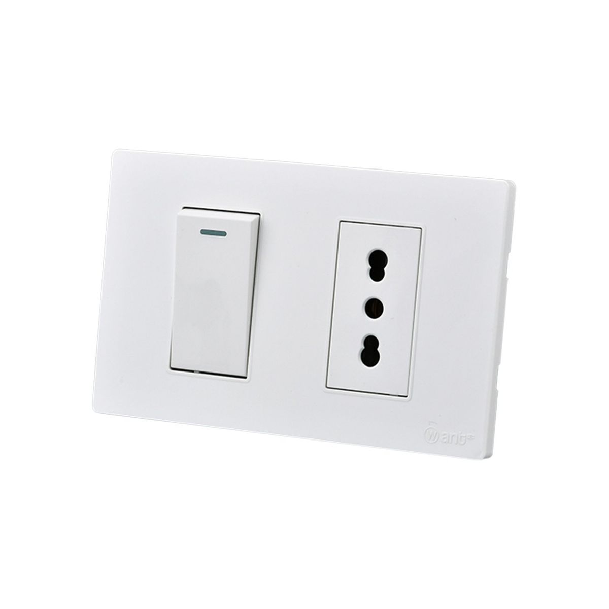 WANT - Pack 10 Interruptor 1 912 16A y Tomacorriente 1 16A - Blanco