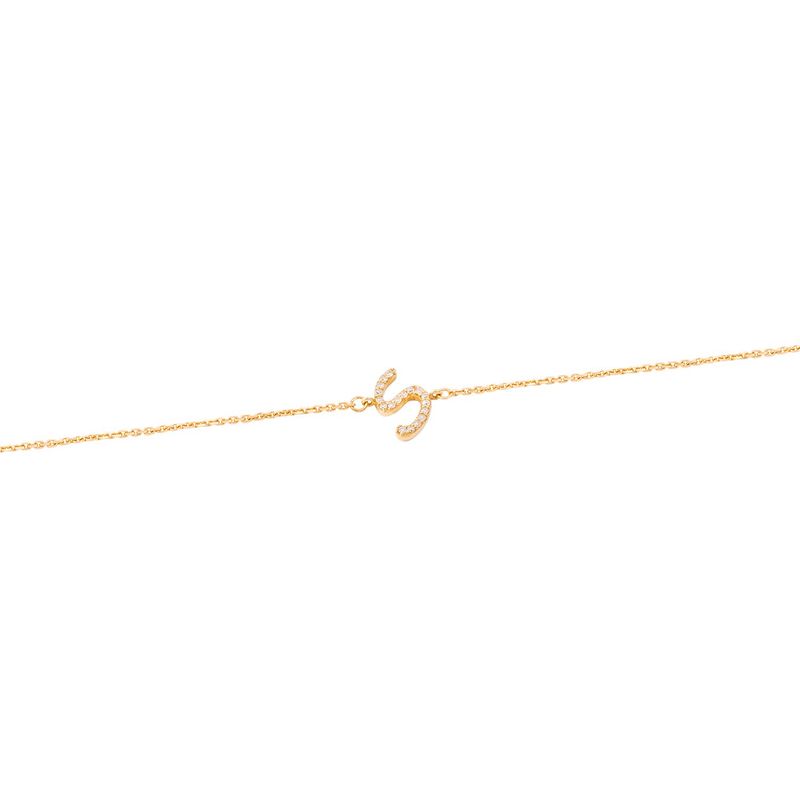 JB JOYAS BARON - Pulsera de Oro Amarillo 18kt Letras S con Diamantes 7Pts