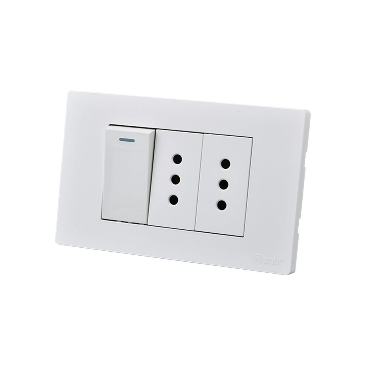 WANT - Pack 5 Interruptor 1 912 16A y Tomacorriente 2 10A - Blanco