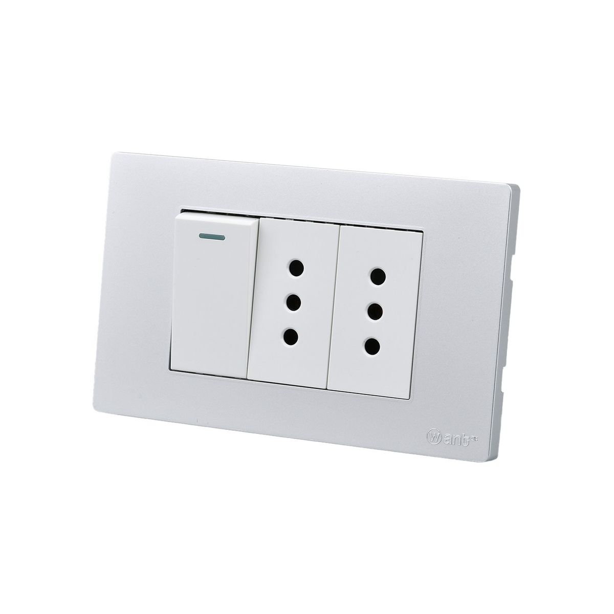 WANT - Pack 10 Interruptor 1 912 16A y Tomacorriente 2 10A - Gris Blanco